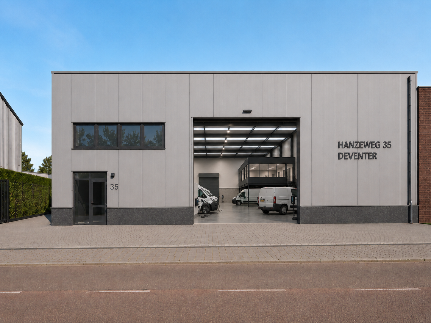 Hanzeweg 35 — herontwikkelingsimpressie van de gevel met open hal